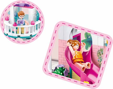 Sluban Girls Dream M38-B0971 Domek se skluzavkou do bazénu - obrázek 5