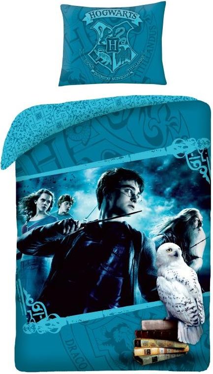 HALANTEX Povlečení Premium Harry Potter blue  Bavlna, 140/200, 70/90 cm - obrázek 1