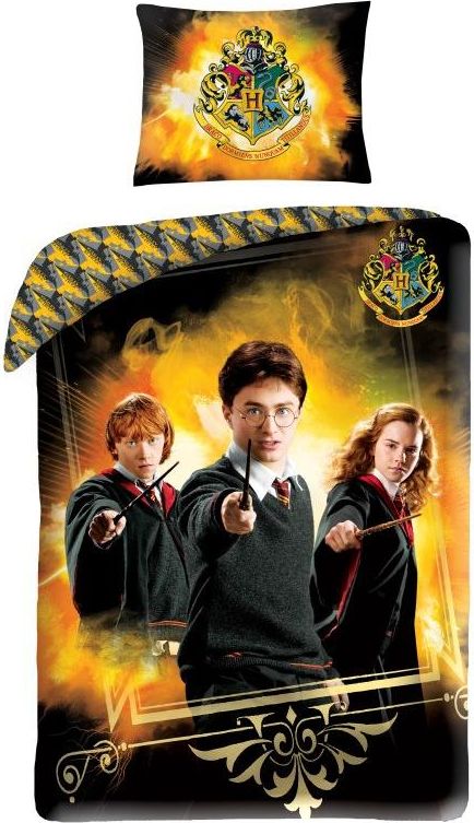 HALANTEX Povlečení Premium Harry Potter gold  Bavlna, 140/200, 70/90 cm - obrázek 1