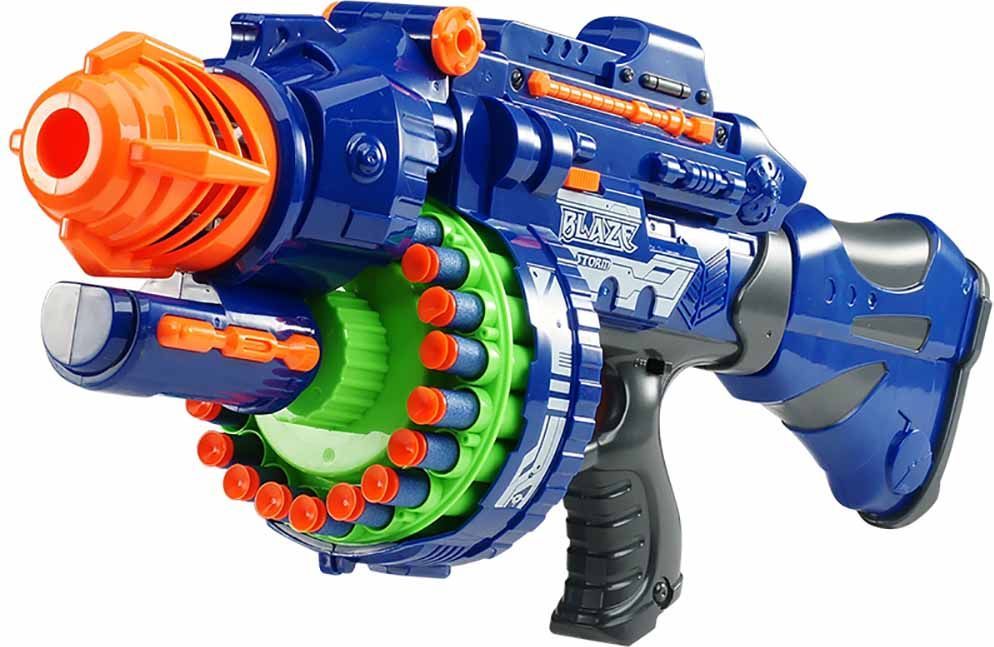 Timeless Tools Dětská pistole se zvukem, ve 2 barvách, se sadou projektilů navíc - modrá - obrázek 1
