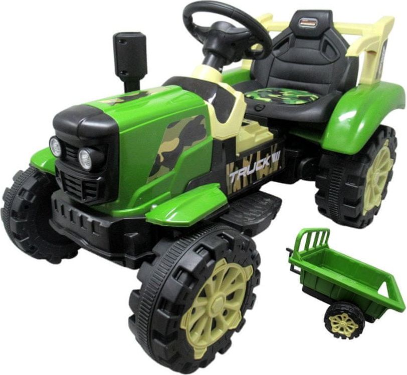 R-Sport Elektrický traktor s vlečkou C2 Zelený - obrázek 1