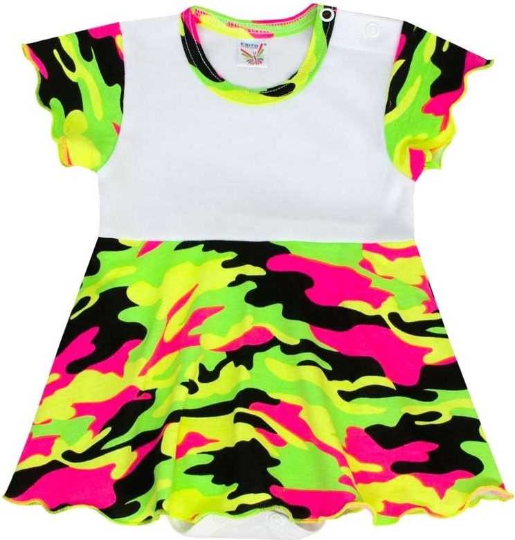 ESITO Bodyčko šaty vel. 56 - 74 Neon Camouflage - obrázek 1