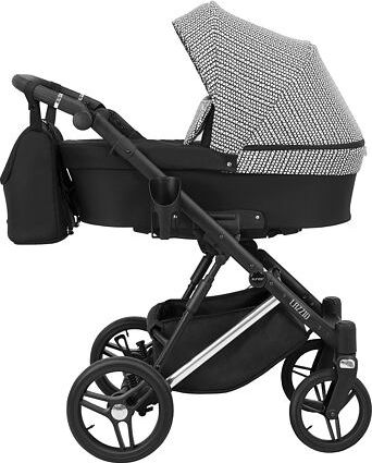 Kočárek Kunert Lazzio Premium dvojkombinace stříbrný rám černý + zigzag - obrázek 1
