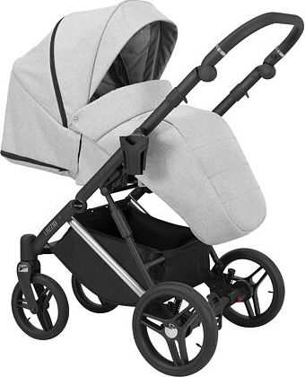 Kočárek Kunert Lazzio Premium dvojkombinace stříbrný rám šedý s květy - obrázek 4