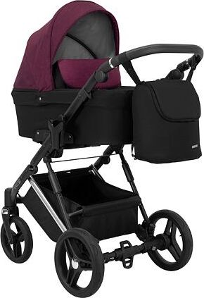 Kočárek Kunert Lazzio Premium dvojkombinace stříbrný rám černý + bordó - obrázek 2