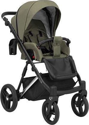 Kočárek Kunert Lazzio Premium trojkombinace stříbrný rám olivový s květy - obrázek 3