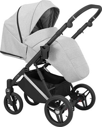 Kočárek Kunert Lazzio Premium trojkombinace stříbrný rám šedý s květy - obrázek 4