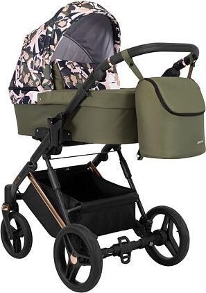 Kočárek Kunert Lazzio Premium dvojkombinace cooper rám olivový s květy - obrázek 2