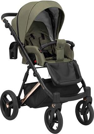 Kočárek Kunert Lazzio Premium dvojkombinace cooper rám olivový s květy - obrázek 3