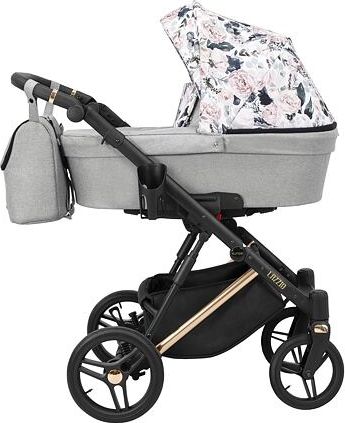 Kočárek Kunert Lazzio Premium dvojkombinace cooper rám šedý s květy - obrázek 1