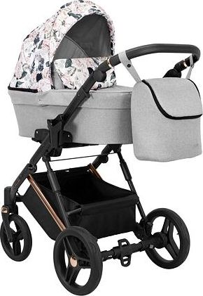 Kočárek Kunert Lazzio Premium dvojkombinace cooper rám šedý s květy - obrázek 2