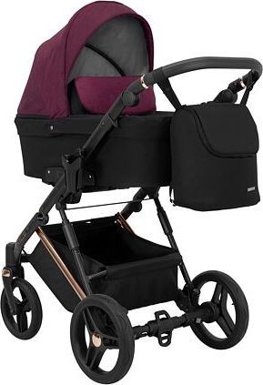 Kočárek Kunert Lazzio Premium dvojkombinace cooper rám černý + bordó - obrázek 2