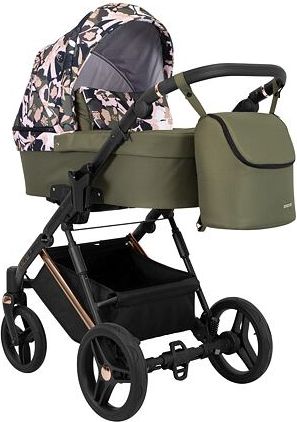 Kočárek Kunert Lazzio Premium trojkombinace cooper rám olivový s květy - obrázek 2