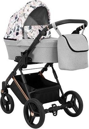 Kočárek Kunert Lazzio Premium trojkombinace cooper rám šedý s květy - obrázek 2