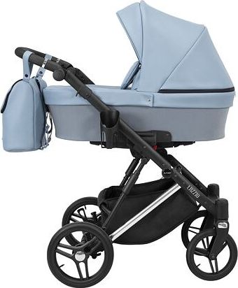 Kočárek Kunert Lazzio Eco Premium dvojkombinace stříbrný rám modrý - obrázek 1