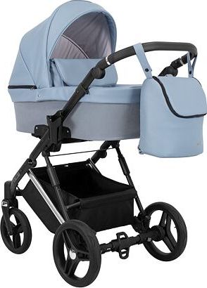 Kočárek Kunert Lazzio Eco Premium dvojkombinace stříbrný rám modrý - obrázek 2