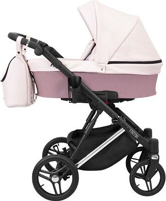 Kočárek Kunert Lazzio Eco Premium dvojkombinace stříbrný rám růžový - obrázek 1