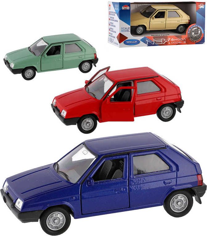 WELLY Auto retro model Škoda Favorit kov 11cm volný chod 4 barvy - obrázek 5