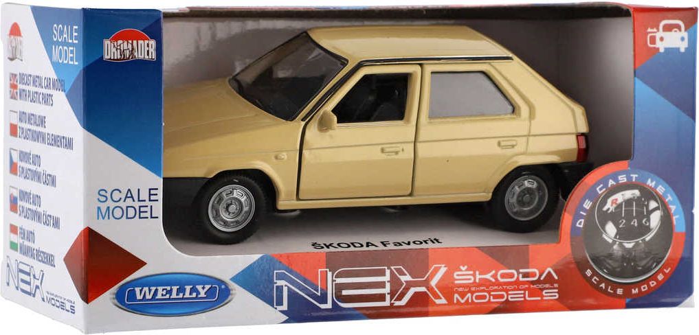 WELLY Auto retro model Škoda Favorit kov 11cm volný chod 4 barvy - obrázek 6