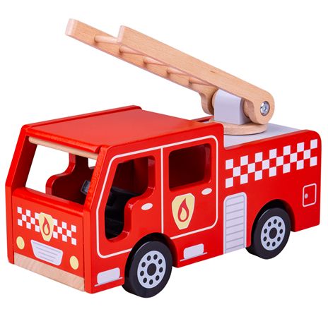 Bigjigs Toys Dřevěné hasičské auto - obrázek 1