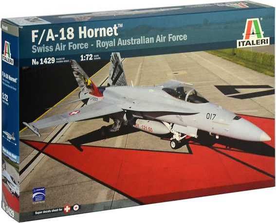 ITALERI Model Kit letadlo 1429 - F/A 18 Hornet Swiss A.F./RAAF (1:72) - obrázek 1