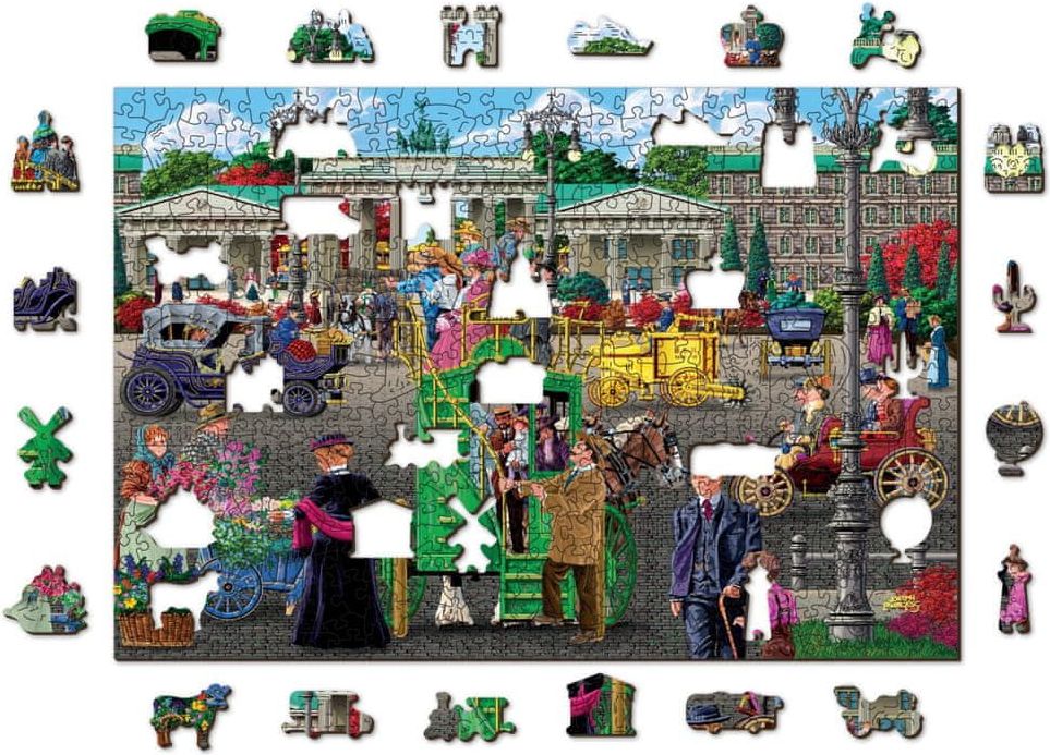 Wooden city Dřevěné puzzle Pařížské náměstí v Berlíně 2v1, 505 dílků EKO - obrázek 1