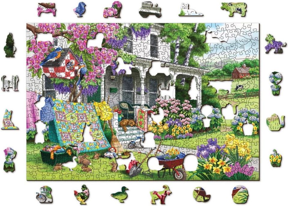 Wooden city Dřevěné puzzle Venkovská zahrada 2v1, 505 dílků EKO - obrázek 1