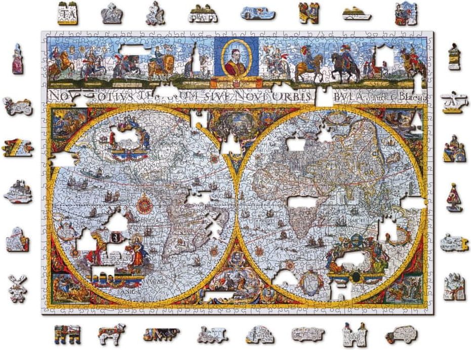 Wooden city Dřevěné puzzle Antická mapa Nova Terrarum 2v1, 1010 dílků EKO - obrázek 1