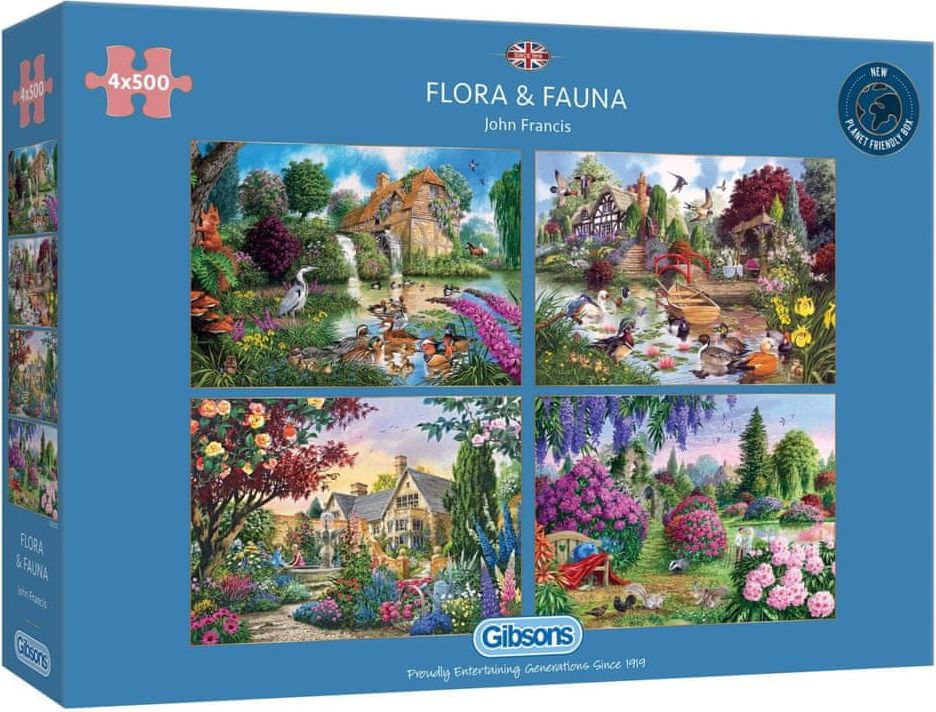 Gibsons Puzzle Flora & Fauna 4x500 dílků - obrázek 1