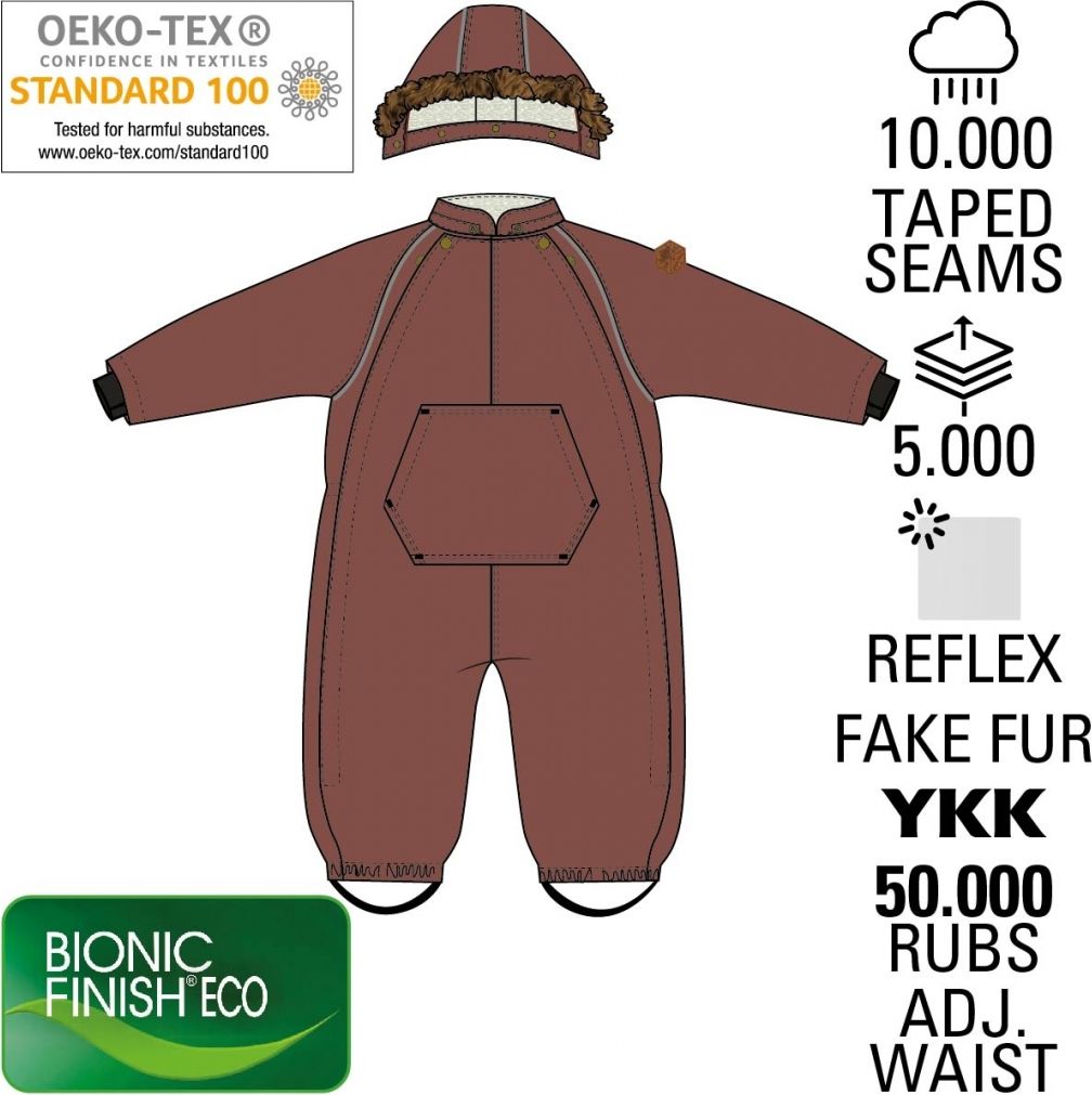 Mikk-Line kojenecká zimní kombinéza Mahogany 19112 Velikost: 80 - obrázek 4