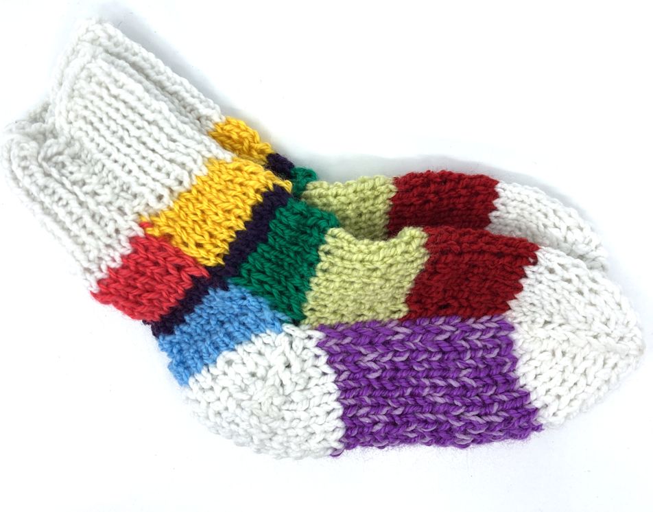 Dětské ručně pletené ponožky od Magdy Velikost: 27 - 30 - obrázek 1