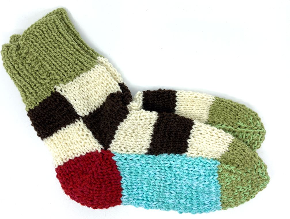 Dětské ručně pletené ponožky od Magdy Velikost: 35 - 38 - obrázek 1