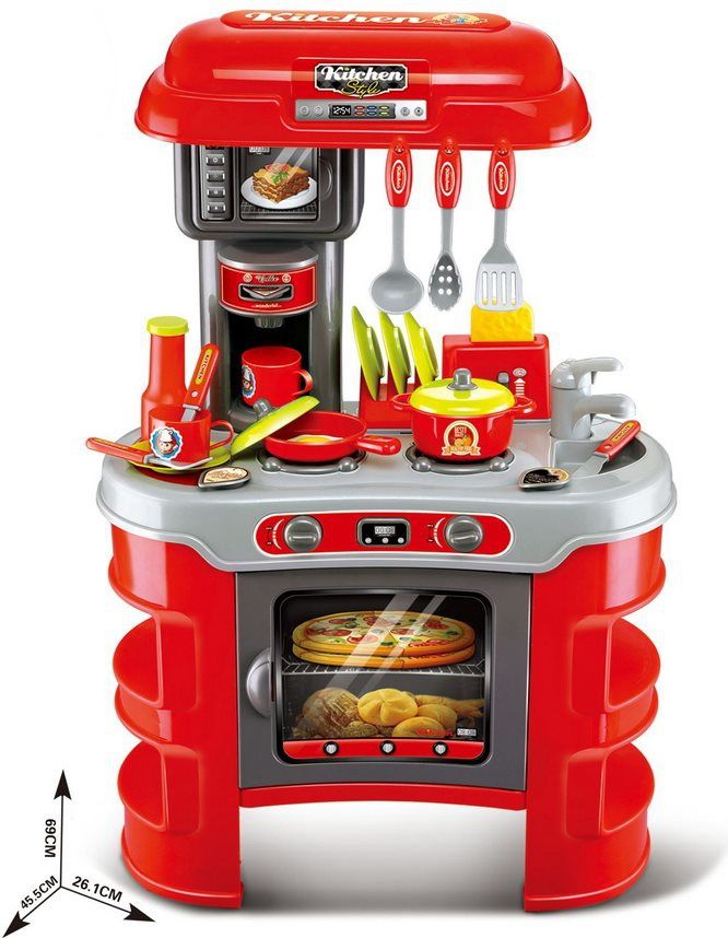 Dětská kuchyňka Little Chef Baby Mix červená 32 ks - obrázek 1