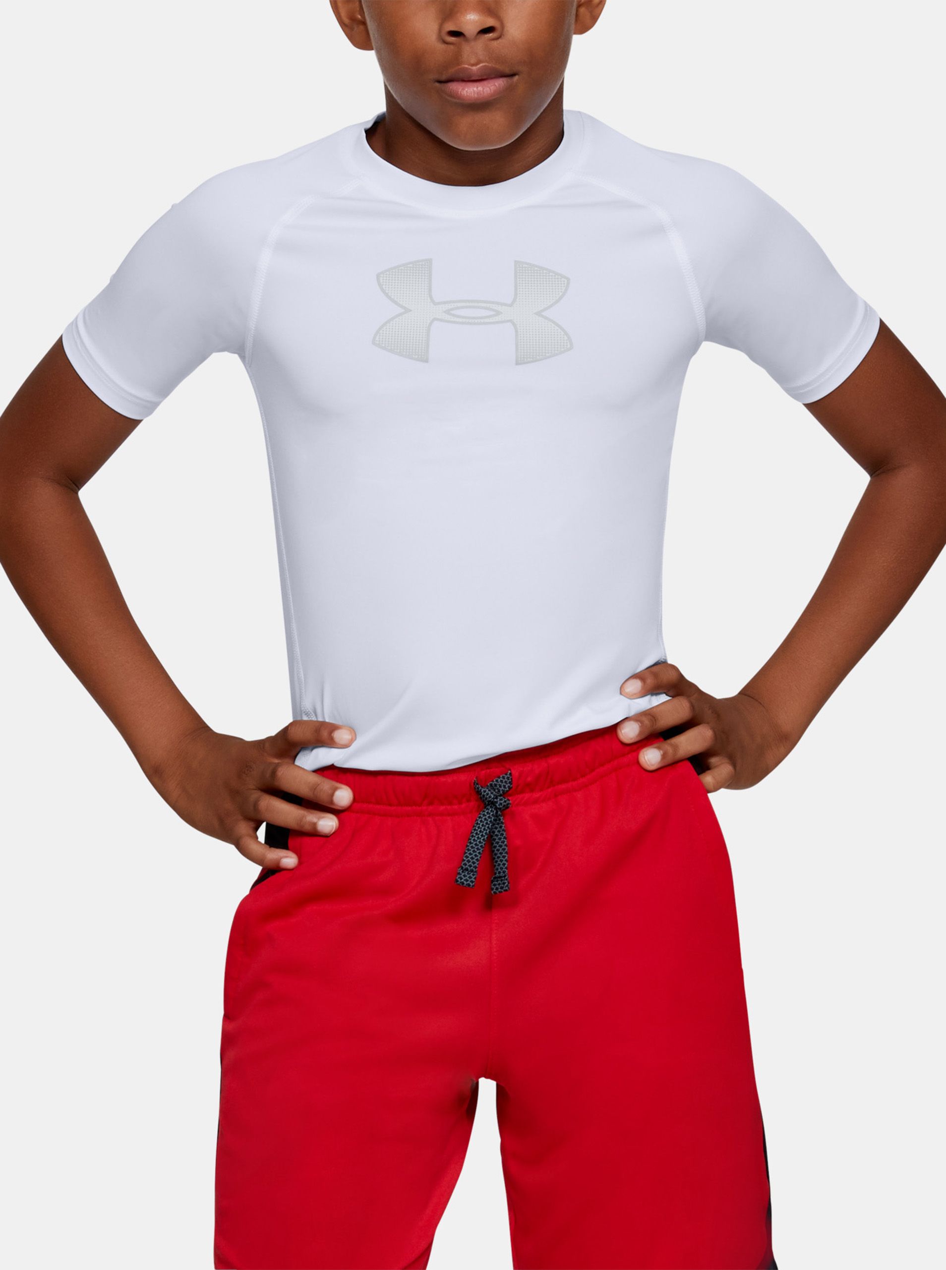 Bílé klučičí tričko HeatGear Under Armour - 140-152 - obrázek 1