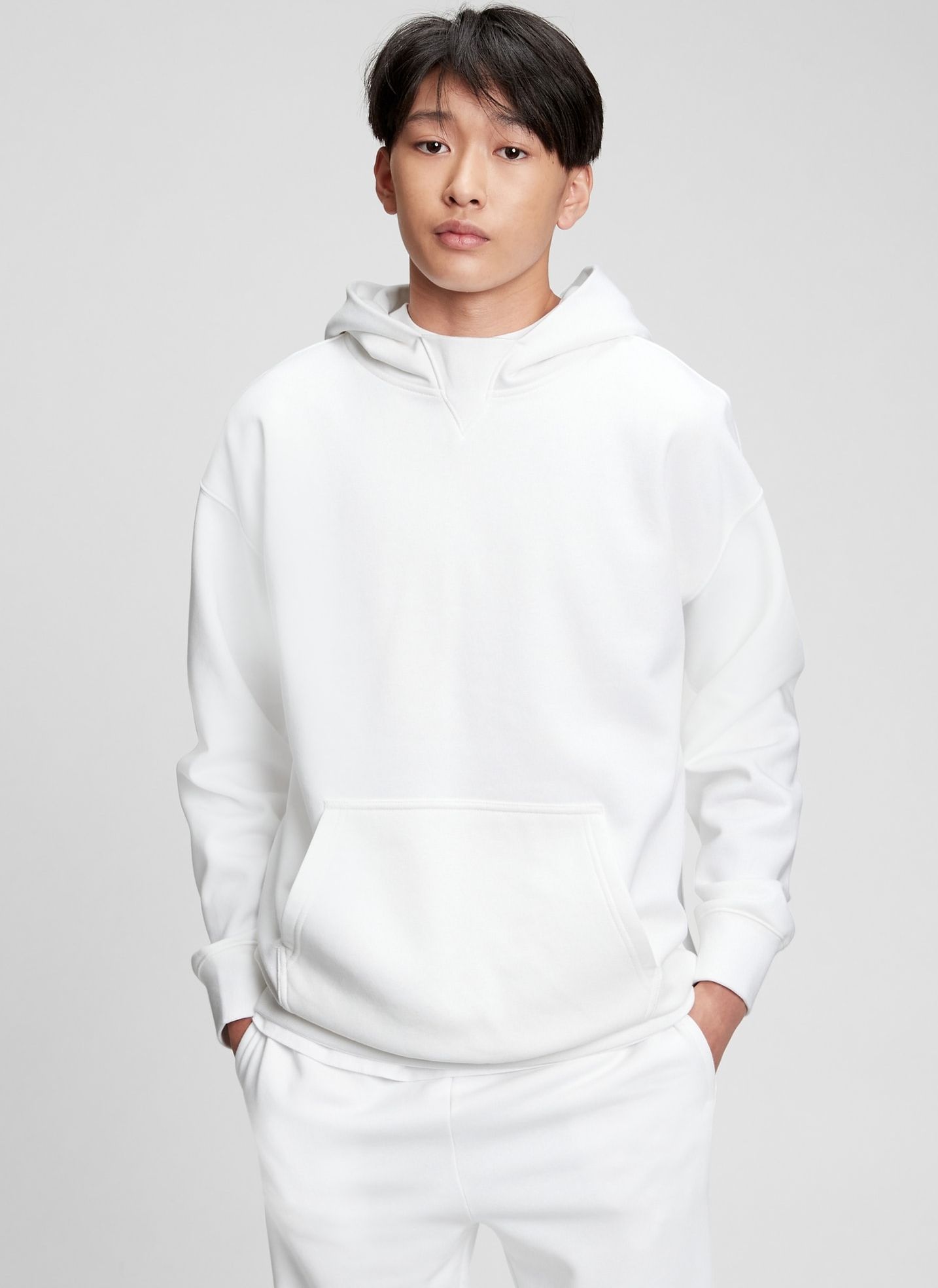 Bílá klučičí mikina teen oversized GAP - 128 - obrázek 1