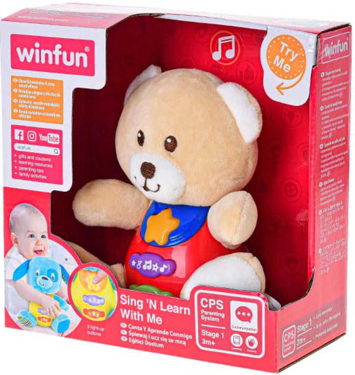 PLYŠ Baby medvídek usínáček 18cm na baterie Světlo Zvuk pro miminko - obrázek 2
