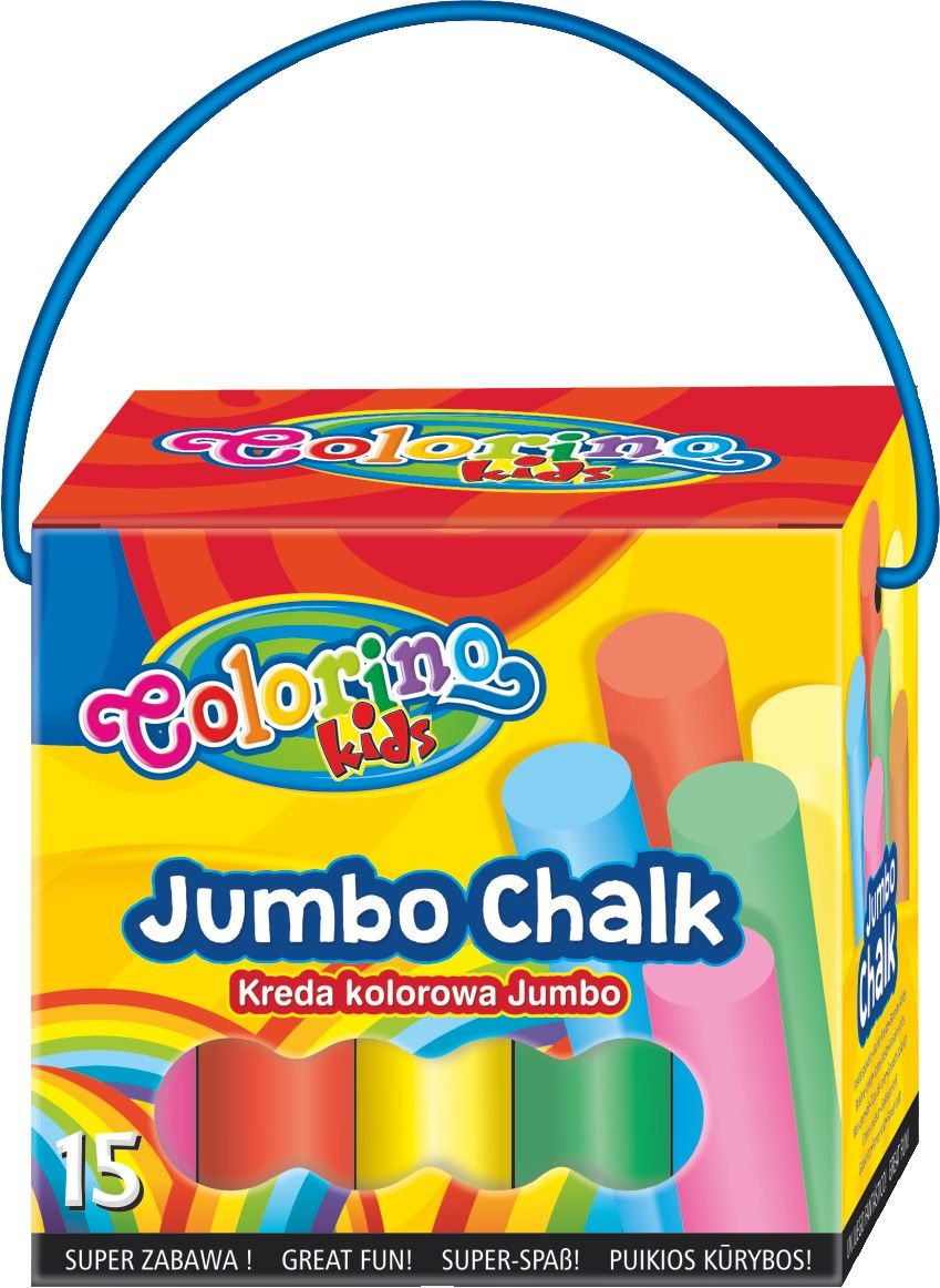 Colorino křídy chodníkové JUMBO box s uchem 8 barev - obrázek 1