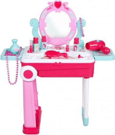 Dětský toaletní stolek v kufříku 2v1 Baby Mix, Růžová - obrázek 1