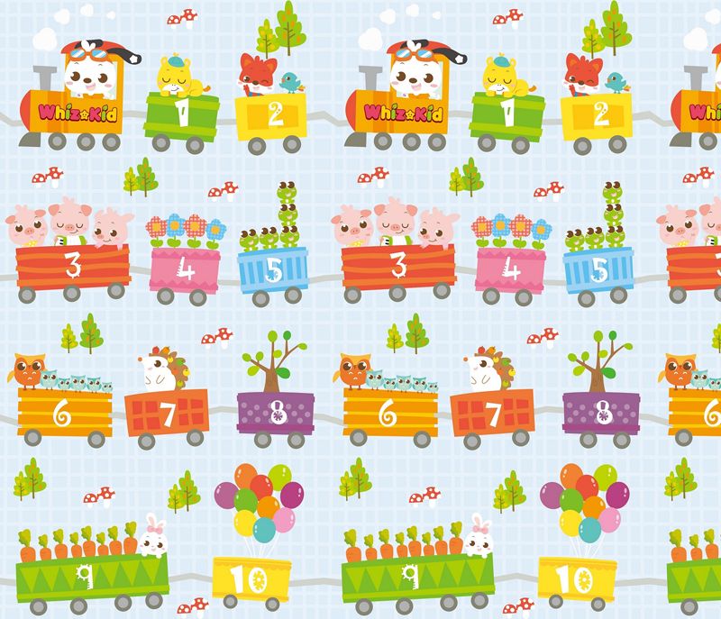 PETITE&MARS Podložka na hraní Joy Max 180x150x1,5 cm Train - obrázek 1