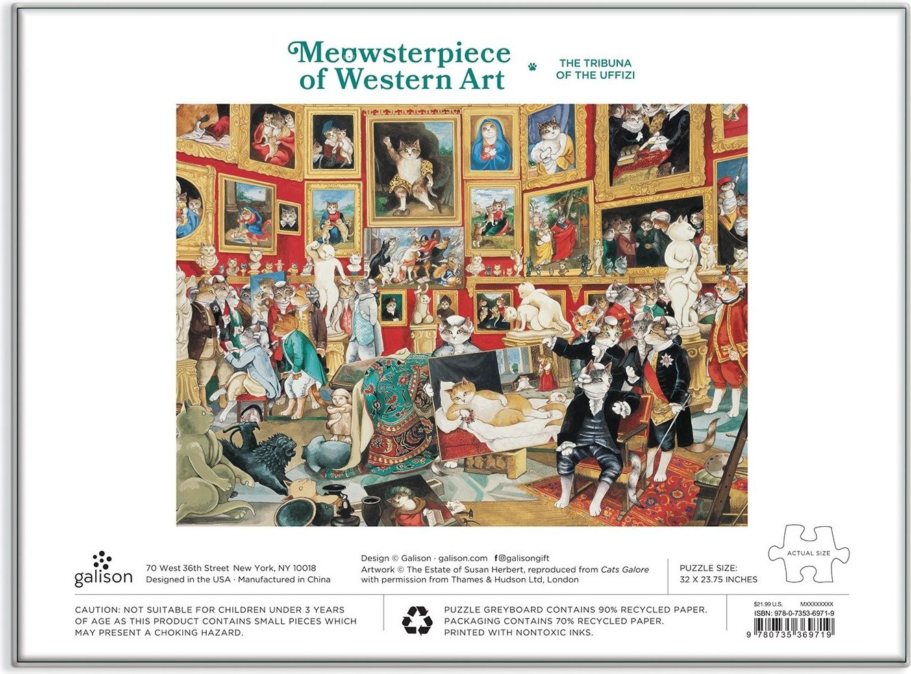 Galison Puzzle Tribuna Uffizi s kočkami 1500 dílků - obrázek 4