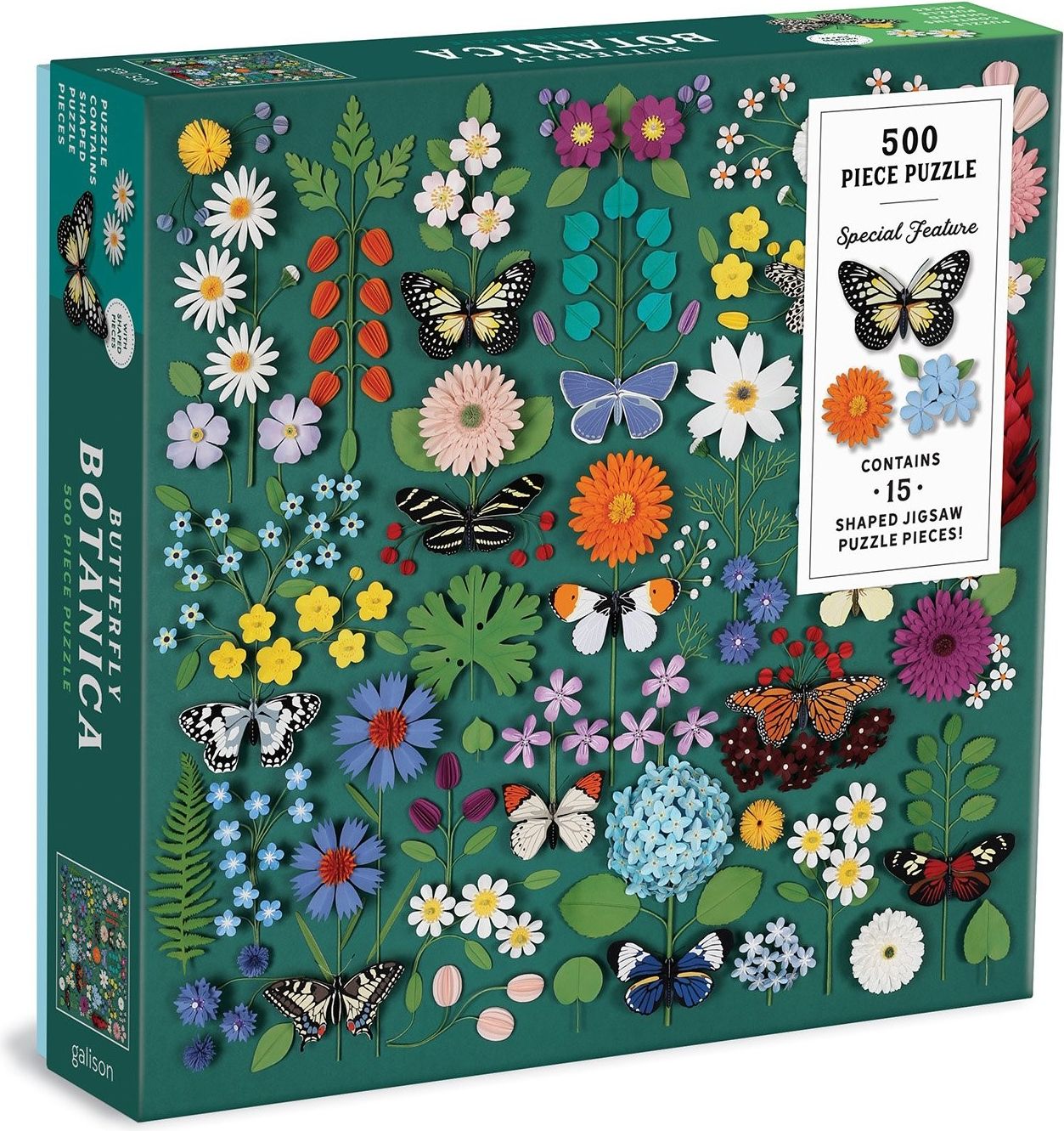 Galison Puzzle Motýlí botanická zahrada 500 dílků - obrázek 1