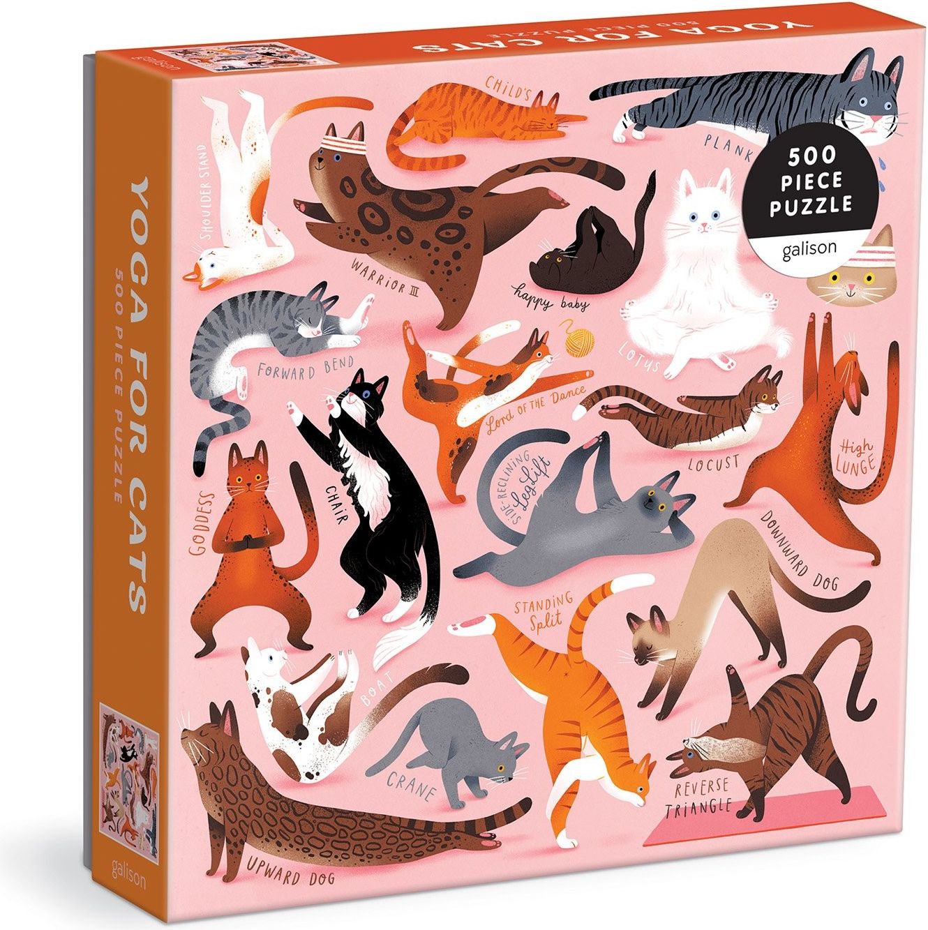 Galison Puzzle Jóga pro kočky 500 dílků - obrázek 1