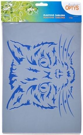 Šablona Hlava kočky, plast, 20 x 30 cm - obrázek 1