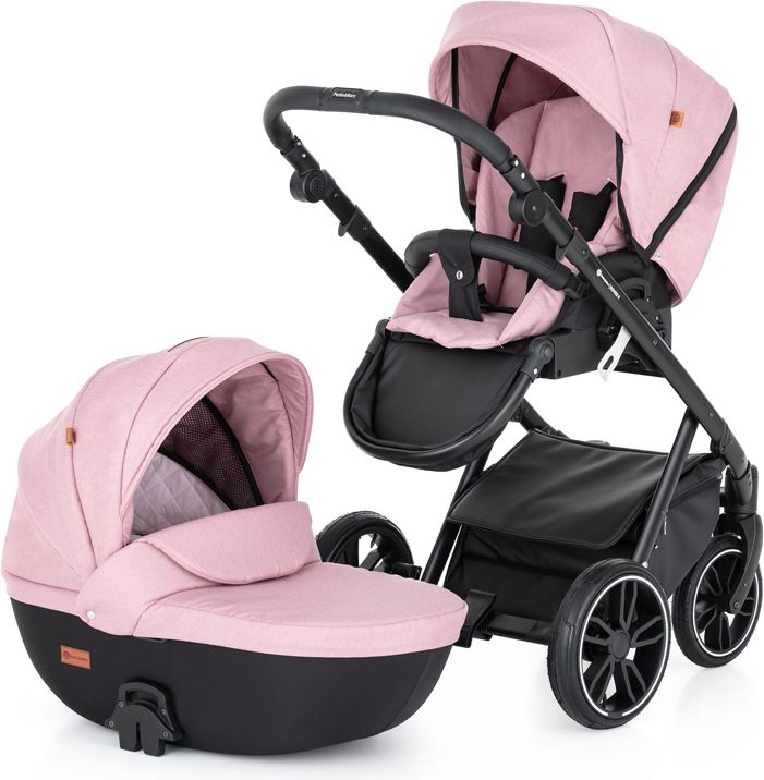 PETITE&MARS Kočárek kombinovaný Rover II 2v1 Rose + Autosedačka Rover II II Universal Black - obrázek 2