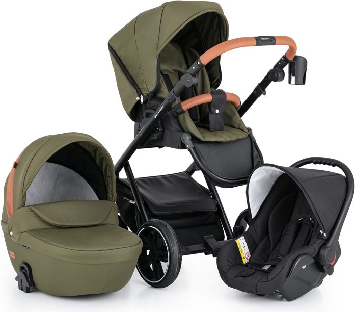 PETITE&MARS Kočárek kombinovaný Rover II 2v1 Olive + Autosedačka Rover II II Universal Black - obrázek 1