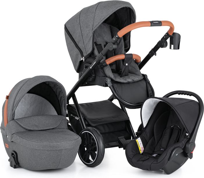 PETITE&MARS Kočárek kombinovaný Rover II 2v1 Grey + Autosedačka Rover II II Universal Black - obrázek 1