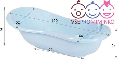 Dětská vanička Maltex medvídek modrá 100cm - obrázek 3