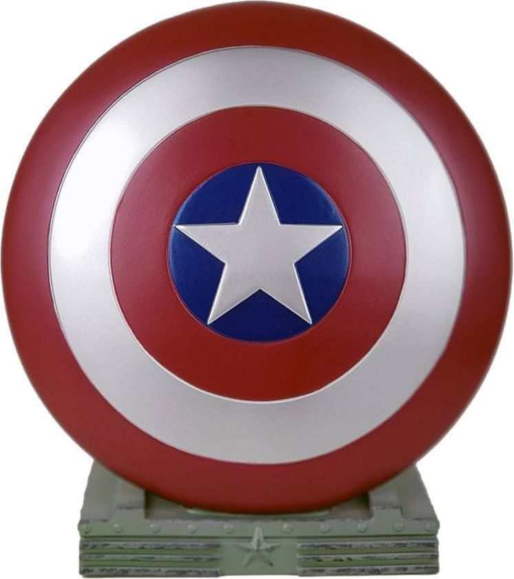 CurePink Pokladnička Marvel: Captain America Shield (výška 25 cm) - obrázek 1