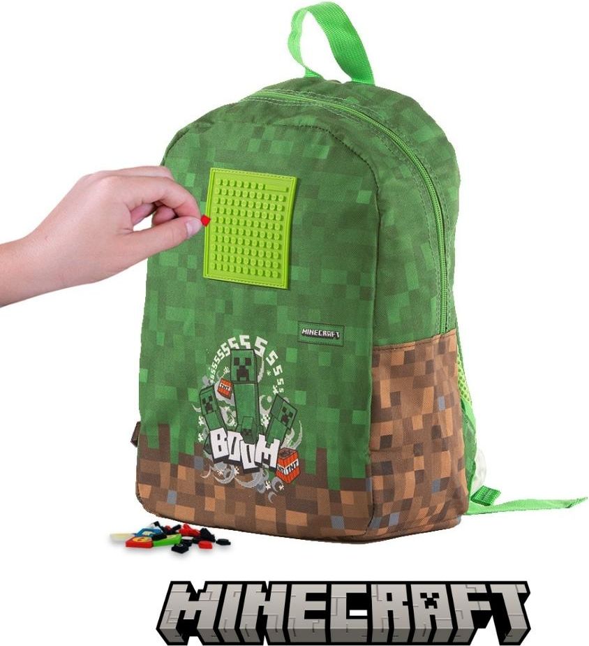 PIXIE CREW & MINECRAFT dětský batoh zeleno-hnědý - obrázek 1