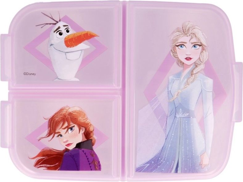 Stor · Multibox na svačinu Ledové království - Frozen se 3 přihrádkami a obrázky princezen Anny, Elsy a sněhuláka Olafa - obrázek 3